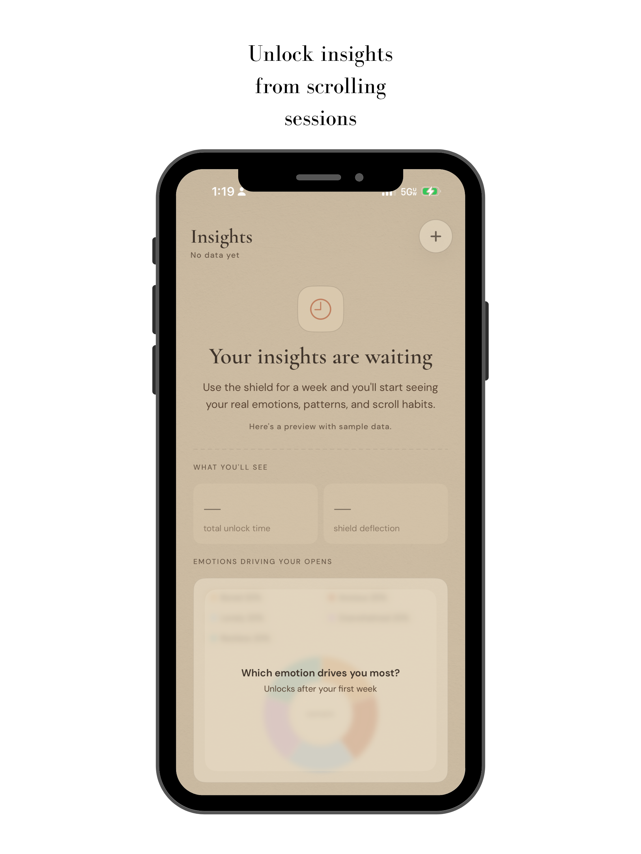 GlowLock insights showing emotions driving your opens and scroll patterns